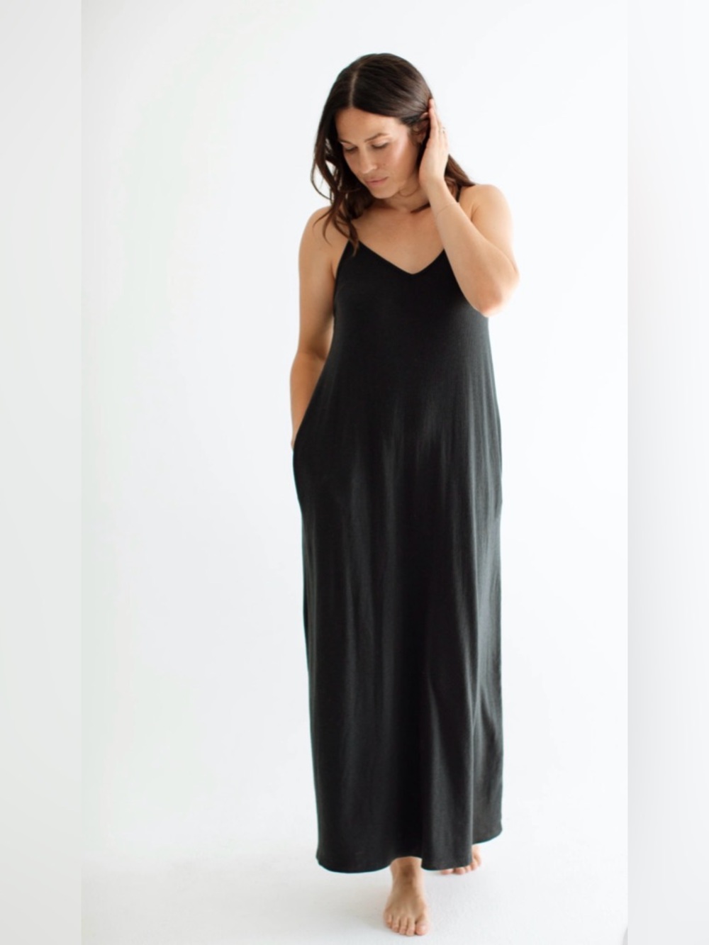 CJLA Favorite Ribbed Spaghetti strap maxi